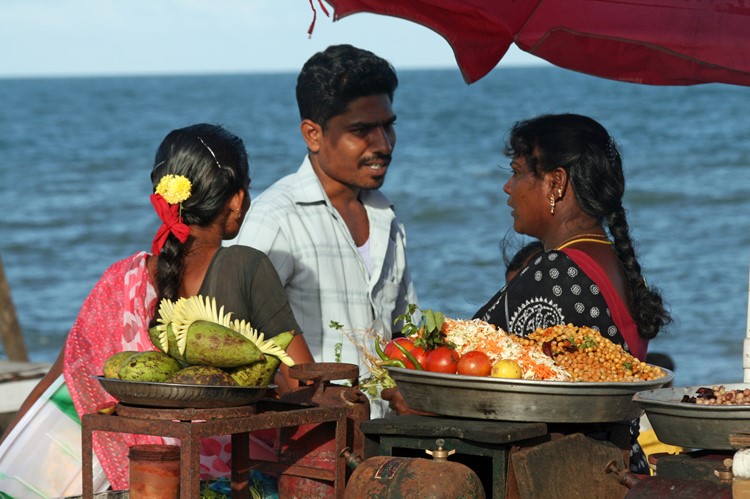 Pondicherry, op de boulevard, India