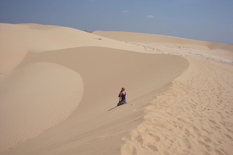 De witte zandduinen van Mui né, Vietnam