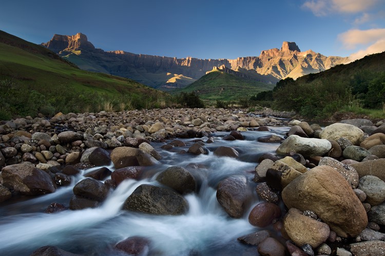 De Tugela rivier, Royal Natal Nationaal Park, Zuid-Afrika