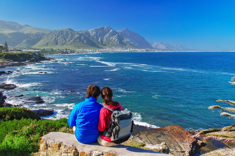 Uitzicht op de oceaan bij Hermanus - Zuid-Afrika